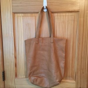 Baggu leather tote, brown/camel